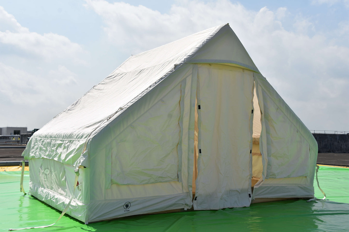 KeepFuns White outdoor inflatable tent camping large tent family gathering picnic sun and rainproof tent