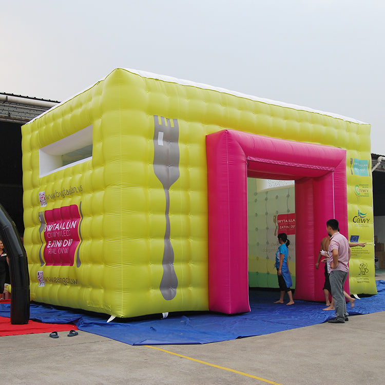 Yellow custom advertising inflatable tent, event promotion and exhibition inflatable model, outdoor portable brand promotion tent