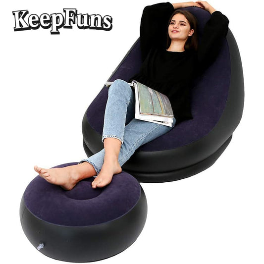 KeepFuns Inflatable Single Sofa, inflates quickly, is lightweight, and suitable for home, camping, and other outdoor activities, etc.
