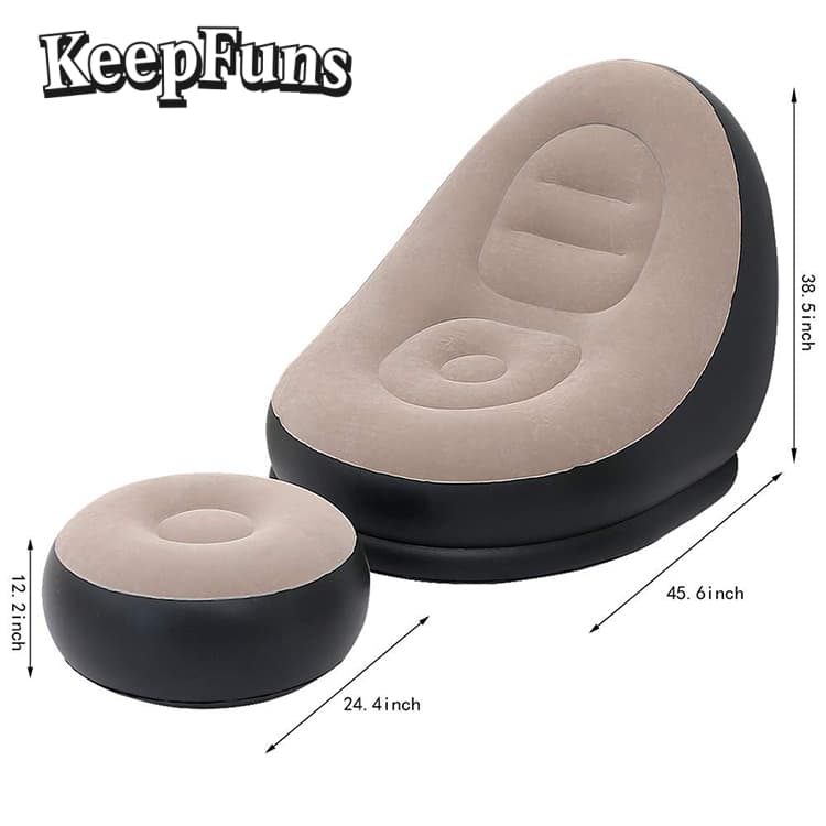 KeepFuns Inflatable Single Sofa, inflates quickly, is lightweight, and suitable for home, camping, and other outdoor activities, etc.