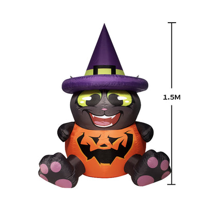 1.5M Halloween Inflatable Black Cat Decoration