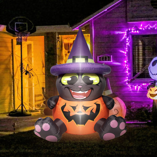 1.5M Halloween Inflatable Black Cat Decoration