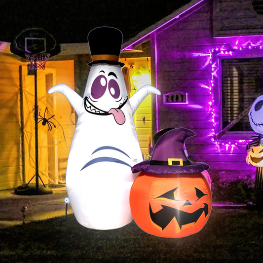 1.5M Halloween Inflatable Ghost and Pumpkin Combination Decoration