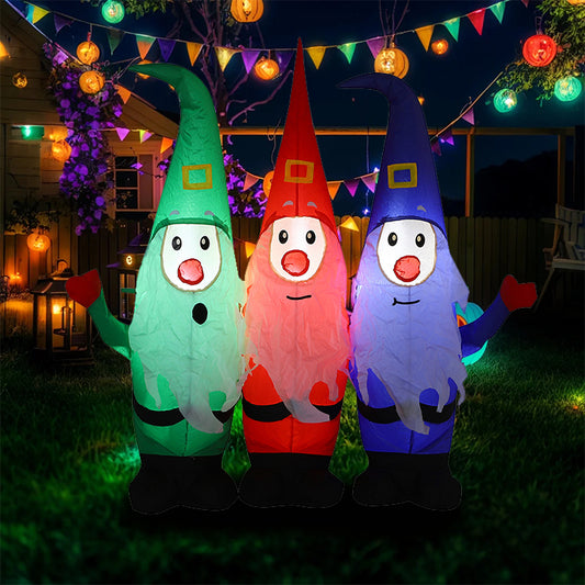 1.5m Christmas inflatable luminous dwarf ornaments colorful elves with lights decoration outdoor courtyard festival decoration props