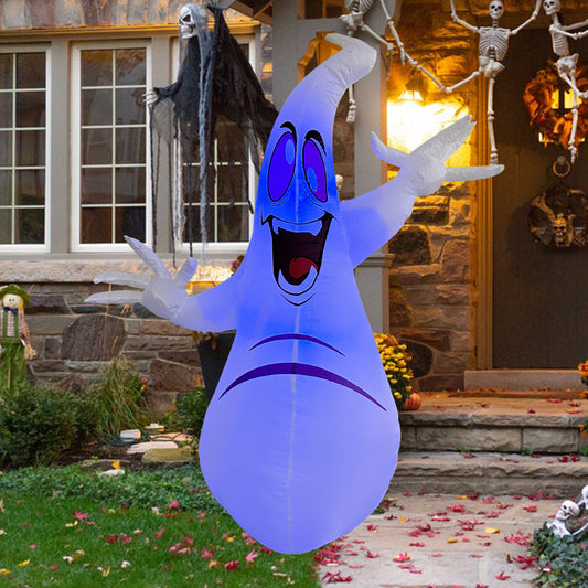 1.8M Blow-Up Inflatable Floating Ghost with Built-In LED Lights Outdoor Yard Decoration