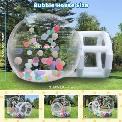 10FT Inflatable Bubble House, PVC Bubble Bounce House with Upgraded Double Air Duct, Bubble Tent Dome for Backyard Birthday Wedding Christmas Party