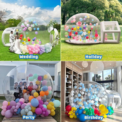 10FT Inflatable Bubble House, PVC Bubble Bounce House with Upgraded Double Air Duct, Bubble Tent Dome for Backyard Birthday Wedding Christmas Party