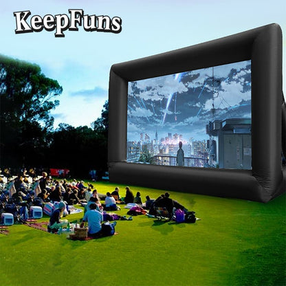 KeepFuns inflatable movie screen/projection screen, with support legs, easy to install, customizable in size, can be used for indoor and outdoor screenings, suitable for parties, advertising, etc.