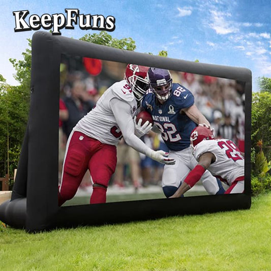 KeepFuns Inflatable Movie Screen/Projection Screen, with support legs, easy to install, customizable in size, suitable for indoor and outdoor screenings, and applicable to parties, gatherings, advertising, etc.