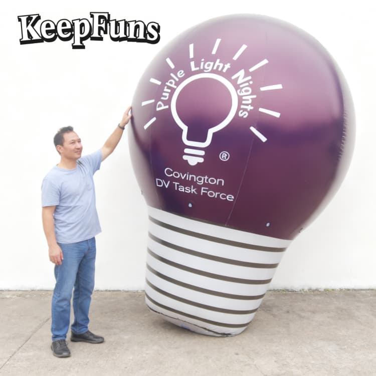 KeepFuns Inflatable Light Bulb Decoration - Waterproof & Reusable PVC, Custom Logo for Commercial Events & Marketing Campaigns