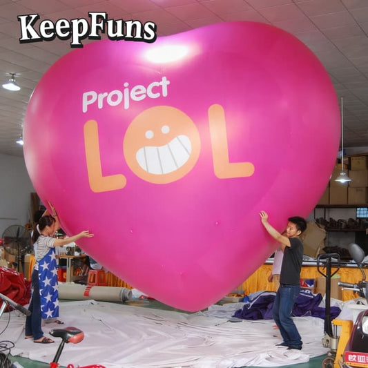 KeepFuns Fade-Resistant PVC Heart Balloon | Custom Logo Print | Waterproof & Durable for Brand Marketing/Events/Parties
