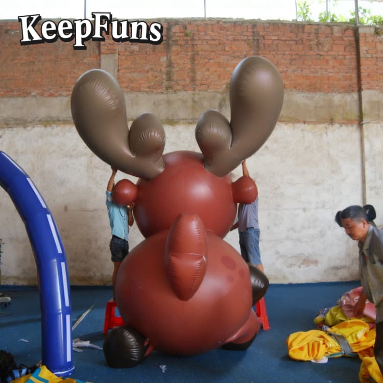 KeepFuns Heavy-Duty Waterproof PVC Inflatable Deer - Customizable Logo, Ideal for Product Promotion & Commercial Activities