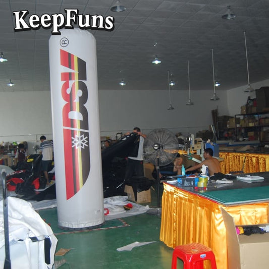 KeepFuns inflatable light tubes feature rapid inflation. They can be customized in size, color, and printed content, and are lightweight. They are suitable for store or product promotion, event promotion, etc.