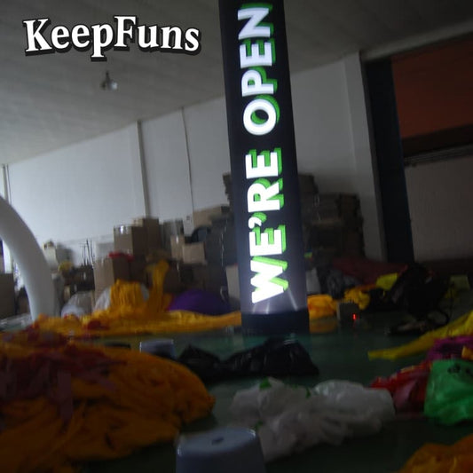 KeepFuns inflatable light tubes feature rapid inflation. They can be customized in size, color, and printed content, and are lightweight. They are suitable for store or product promotion, event promotion, etc.
