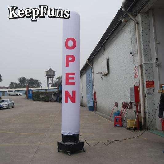 KeepFuns inflatable light tubes feature rapid inflation. They can be customized in size, color, and printed content, and are lightweight. They are suitable for store or product promotion, event marketing, etc.