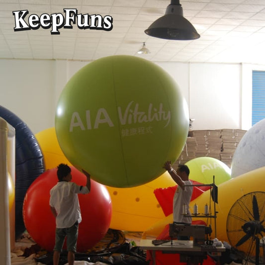 KeepFuns PVC inflatable balloons, with customizable sizes and logos, are made of waterproof and durable materials, suitable for shopping mall decorations, party adornments, theme events, and advertising promotions.