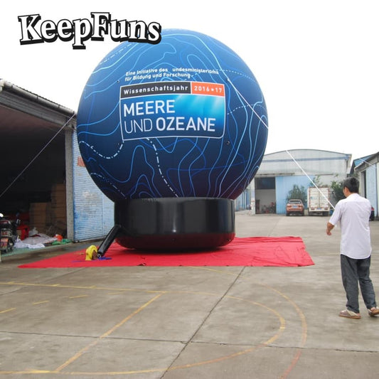 KeepFuns inflatable floor balloons: customizable (size/color/print), quick-inflate, waterproof, durable, for business/events/competitions.
