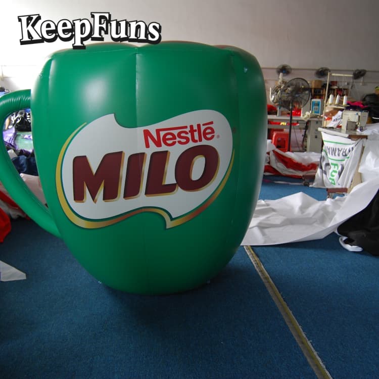 KeepFuns Custom PVC Coffee Cup Inflatable Advertising Model - Waterproof Logo Print for Brand Promotion & Mall Decoration