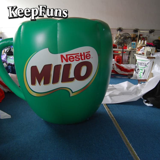 KeepFuns Custom PVC Coffee Cup Inflatable Advertising Model - Waterproof Logo Print for Brand Promotion & Mall Decoration