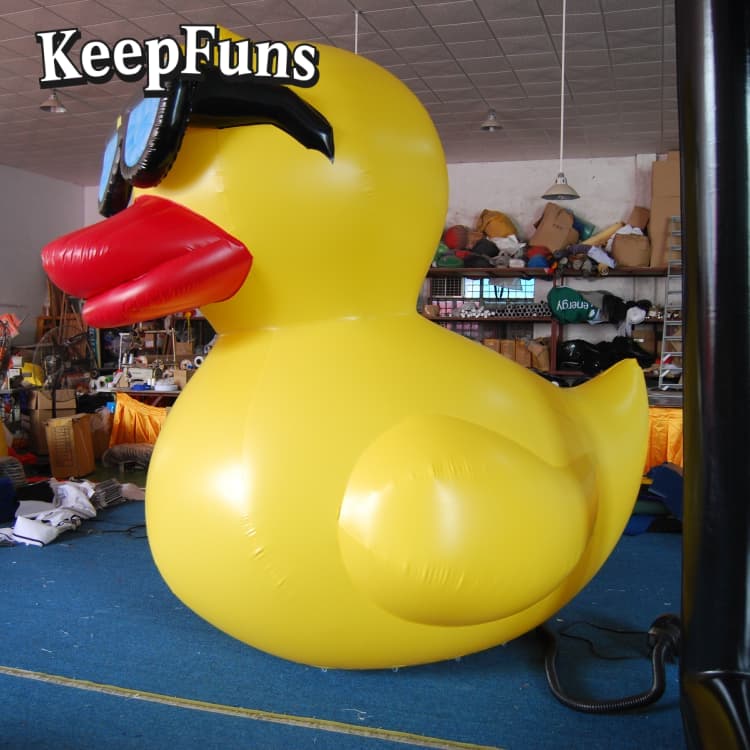 KeepFuns Heavy-Duty Waterproof PVC Inflatable Duck Decoration - Custom Logo Option for Mall Promotions/Parties/Brand Activation