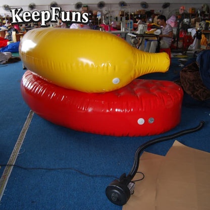 KeepFuns PVC Inflatable Banana Sofa - Waterproof & Durable, Custom Logo Acceptable for Brand Marketing, Mall Display, Indoor Playground & Home Use