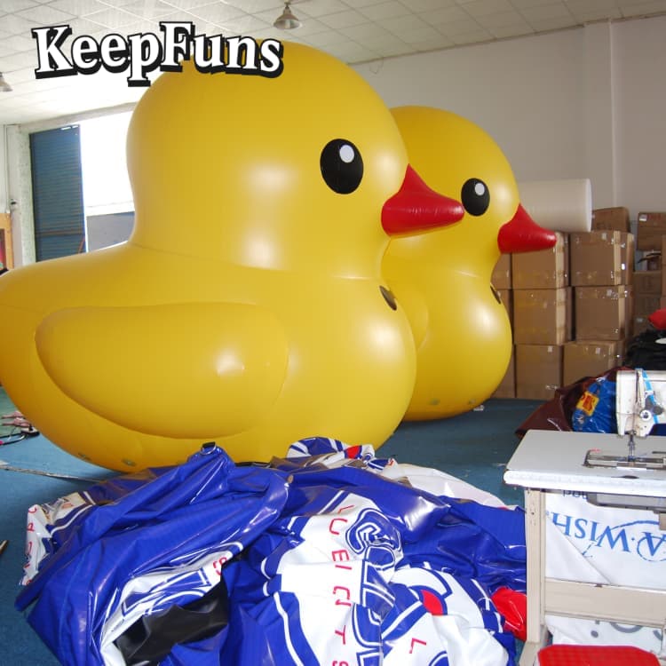 KeepFuns Heavy-Duty Waterproof PVC Inflatable Duck Decoration - Custom Logo Option for Mall Promotions/Parties/Brand Activation