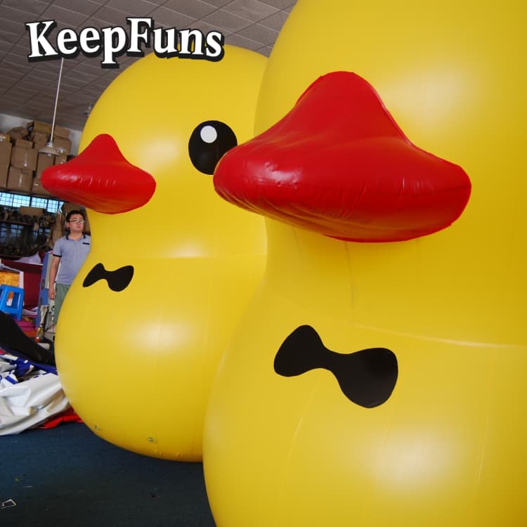 KeepFuns Heavy-Duty Waterproof PVC Inflatable Duck Decoration - Custom Logo Option for Mall Promotions/Parties/Brand Activation