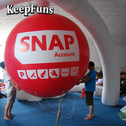 KeepFuns PVC inflatable balloons, with customizable size and Logo, are made of waterproof and durable materials, suitable for mall decorations, party decorations, theme events, and advertising promotions.