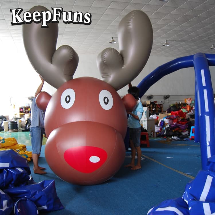 KeepFuns Heavy-Duty Waterproof PVC Inflatable Deer - Customizable Logo, Ideal for Product Promotion & Commercial Activities