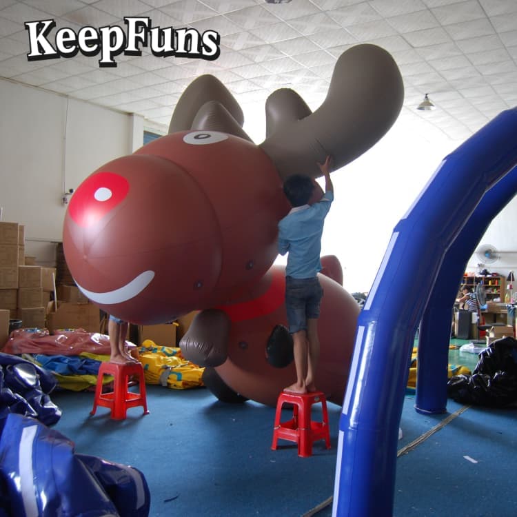 KeepFuns Heavy-Duty Waterproof PVC Inflatable Deer - Customizable Logo, Ideal for Product Promotion & Commercial Activities