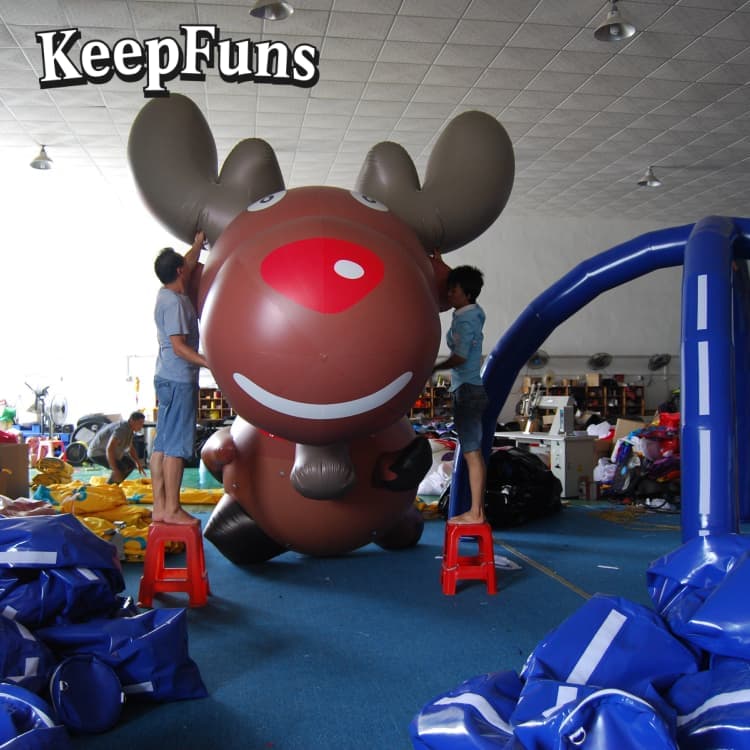 KeepFuns Heavy-Duty Waterproof PVC Inflatable Deer - Customizable Logo, Ideal for Product Promotion & Commercial Activities