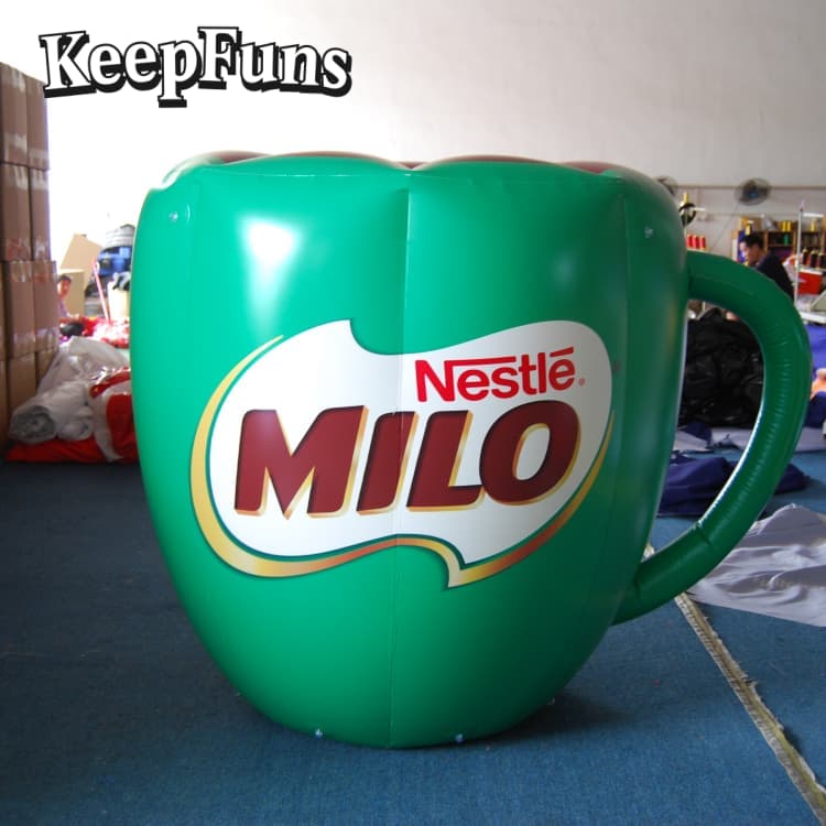KeepFuns Custom PVC Coffee Cup Inflatable Advertising Model - Waterproof Logo Print for Brand Promotion & Mall Decoration
