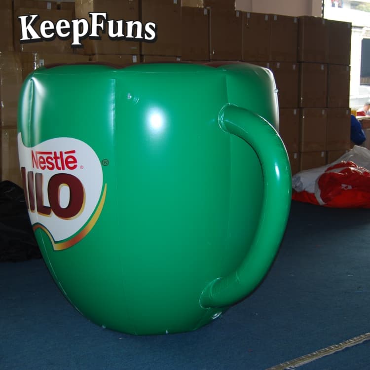 KeepFuns Custom PVC Coffee Cup Inflatable Advertising Model - Waterproof Logo Print for Brand Promotion & Mall Decoration