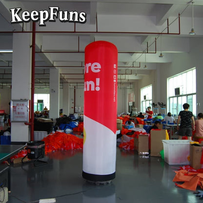 KeepFuns Inflatable Advertising Light Tubes: Customizable (color, size, print), easy to inflate, durable, ideal for ads, malls, clubs, courtyards.