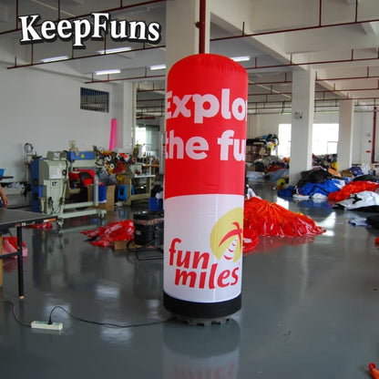 KeepFuns Inflatable Advertising Light Tubes: Customizable (color, size, print), easy to inflate, durable, ideal for ads, malls, clubs, courtyards.