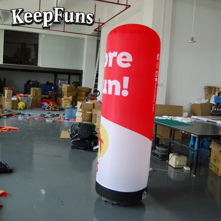 KeepFuns Inflatable Advertising Light Tubes: Customizable (color, size, print), easy to inflate, durable, ideal for ads, malls, clubs, courtyards.