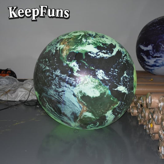 KeepFuns PVC Inflatable Planet Balloons, customizable in size and Logo, made of waterproof and durable material, suitable for shopping mall decorations, party decorations, theme events, and advertising promotions