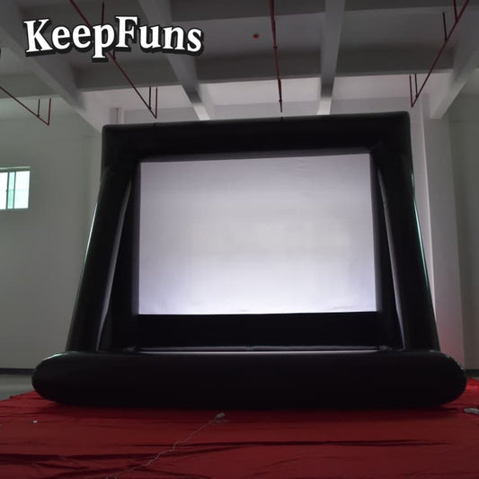 KeepFuns inflatable movie screen/projection screen, with support legs, easy to install, customizable in size, suitable for indoor and outdoor screenings, and applicable to parties, gatherings, advertising, etc.