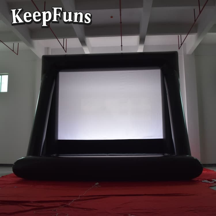 KeepFuns inflatable movie screen/projection screen, with support legs, easy to install, customizable in size, suitable for indoor and outdoor screenings, and applicable to parties, gatherings, advertising, etc.