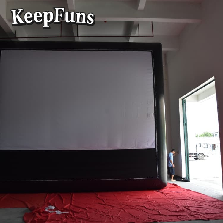 KeepFuns inflatable movie screen/projection screen, with support legs, easy to install, customizable in size, suitable for indoor and outdoor screenings, and applicable to parties, gatherings, advertising, etc.