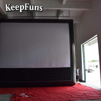 KeepFuns inflatable movie screen/projection screen, with support legs, easy to install, customizable in size, suitable for indoor and outdoor screenings, and applicable to parties, gatherings, advertising, etc.