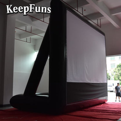 KeepFuns inflatable movie screen/projection screen, with support legs, easy to install, customizable in size, suitable for indoor and outdoor screenings, and applicable to parties, gatherings, advertising, etc.