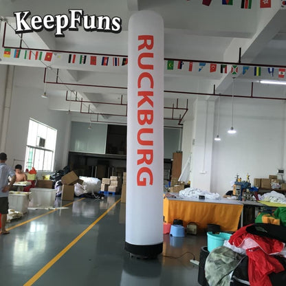 KeepFuns Inflatable Advertising Light Tubes: Customizable (color, size, print), easy to inflate, durable, ideal for ads, malls, clubs, courtyards.