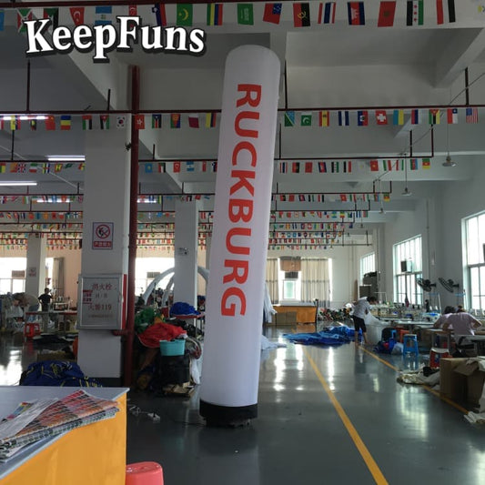 KeepFuns Inflatable Advertising Light Tubes: Customizable (color, size, print), easy to inflate, durable, ideal for ads, malls, clubs, courtyards.