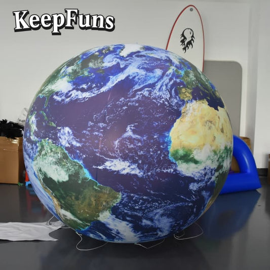 KeepFuns PVC Inflatable Planet Balloons, customizable in size and Logo, made of waterproof and durable material, suitable for shopping mall decorations, party decorations, theme events, and advertising campaigns.