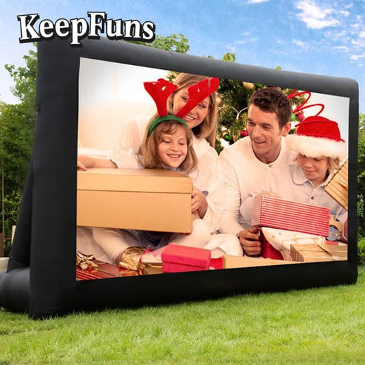 KeepFuns Inflatable Movie Screen/Projection Screen, with support legs, easy to install, customizable in size, suitable for indoor and outdoor screenings, and applicable to parties, gatherings, advertising, etc.