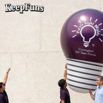 KeepFuns Inflatable Light Bulb Decoration - Waterproof & Reusable PVC, Custom Logo for Commercial Events & Marketing Campaigns