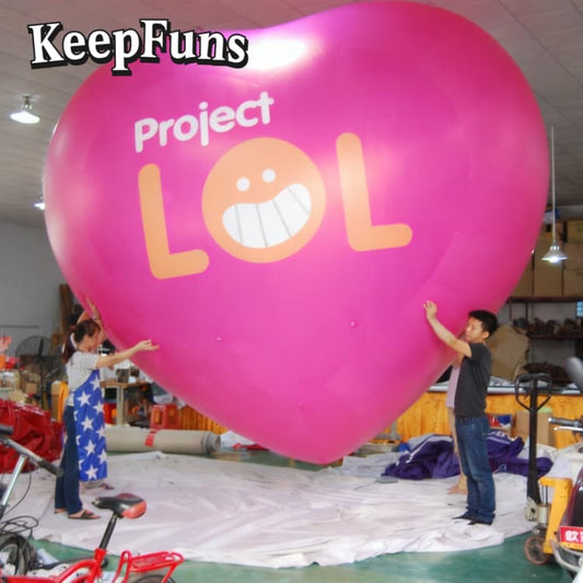 KeepFuns Fade-Resistant PVC Heart Balloon | Custom Logo Print | Waterproof & Durable for Brand Marketing/Events/Parties