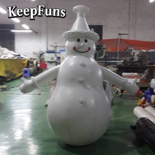 KeepFuns Premium PVC Snowman Prop - Durable & Weatherproof, Logo Print Supported for Brand Activation/ Mall Displays/ Holiday Parties