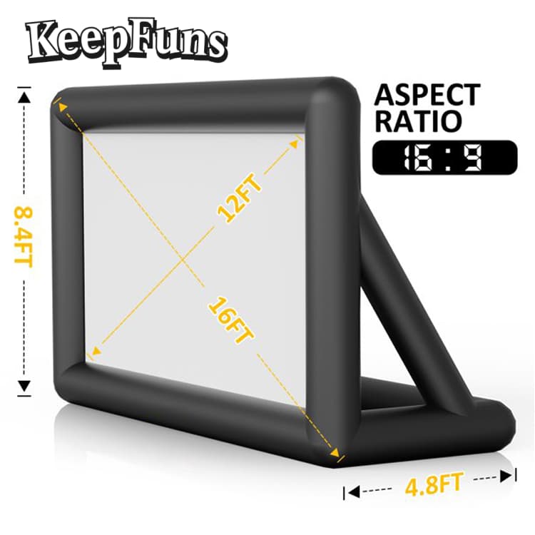 KeepFuns Inflatable Movie Screen/Projection Screen, with customizable sizes, suitable for both outdoor and indoor use, and applicable to home use, parties, advertising, etc.
